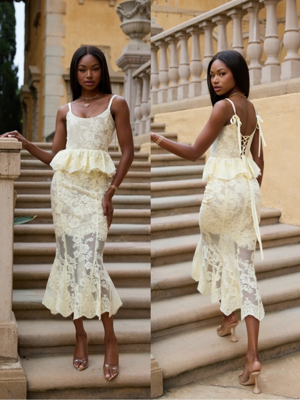 Helsa The Vinetta Set in Transparent Yellow Lace Size 2 NEW! New with tags!